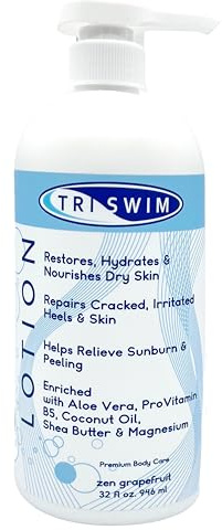 TRISWIM Skin Regenerating Body Lotion | After Swim Care | Body Moisturiser For Dry Skin | Magnesium Enriched | Moisturizing After Pool Vegan Body Lotion For Swimmers | Moisturiser Body (946 ml)