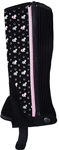 PFIFF 102874 Chaps 'Lucky Pony' Kinder, schwarz-pink 10