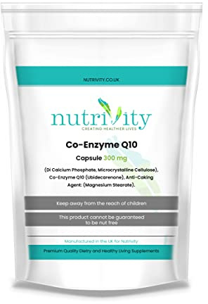 CoQ10 300mg | 365 Capsules | 12 Month Supply | High Strength Naturally Fermented Ubiquinone | High Absorption Antioxidant Immune Support | Vegan | Halal | Gluten & Dairy Free | UK GMP Made | Nutrivity