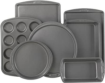 GoodCook Backformen-Set aus Stahl, antihaftbeschichtet, Grau, 7-teilig