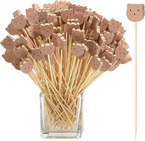 MOJOTIC 100 Stück Spieße Fingerfood, Cocktailspieße, Spieße Kinder, Fingerfood Spieße, Cocktail Spieße, Spiesse Für Snacks, Partypicker, Obstspieße Kinder für Grillgut, Fingerfood, Obst-Spieß