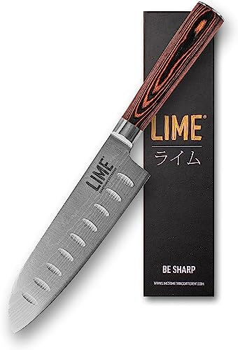 SANTOKU LIME KNIFE - coltello cucina professionale giapponese | adatto per carne, pesce, verdure | lunghezza lama 17,7 cm