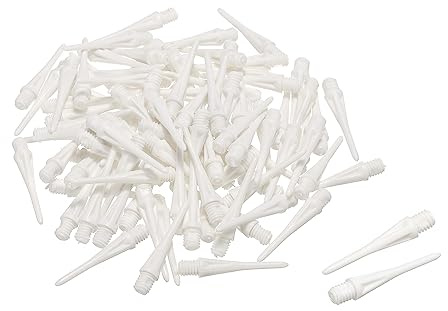 PATIKIL Plastic Dart Tips, 50 Pack 2BA Thread Soft Dart Tips Replacement Plastic Tip Soft Tip Dart Accessories, White