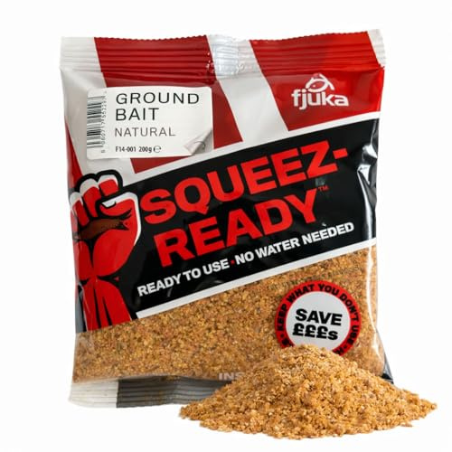 Fjuka Squeez-Ready Groundbait | Ready-prepped Multi-use groundbait | Carp, F1s, tench, bream, roach etc | 200g Bag