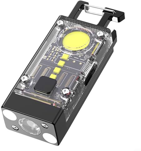 DAZZLEEX Linterna LED pequeña y potente superbrillante, a prueba de agua, funciona con energía solar, funciona con pilas, mini llavero de luz
