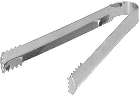 Aladeno Pinces à glace Petites pinces de service en acier inoxydable en dents de scie, couverts à sucre, pinces à glace pour pâtisserie, pince à glace, mini barbecue, pain,