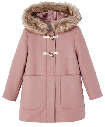 VERTBAUDET Duffle-coat à capuche fille drap de laine blush 14A
