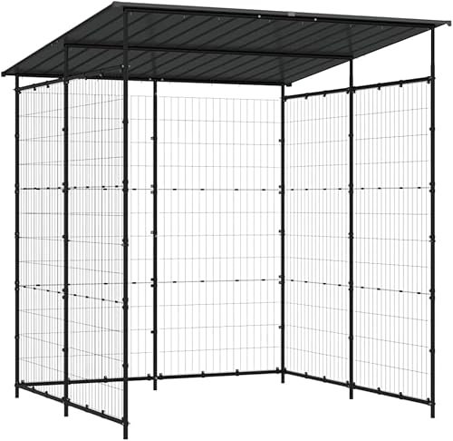 Hommdiy Fahrradschuppen Unterstand Lagerschuppen Fahrradunterstand Überdachung Fahrrad Schuppen Fahrradgarage 190x190x222cm Stahl Schwarz