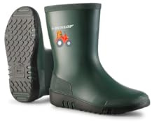 DUNLOP Bottes de pluie pour enfants Mini - 100% imperméable, bottes de pluie pour enfants; filles & garçons - vert - taille 28