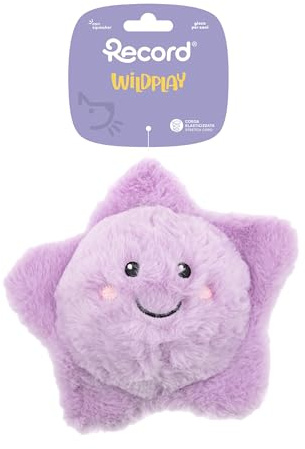 Record - Gioco per Cani Bubble in Peluche Senza Imbottitura con Palla in Gomma – Palla per Cani con Rimbalzo Imprevedibile, Squeaker ed Effetto Crunchy | Stella Marina, 20 cm