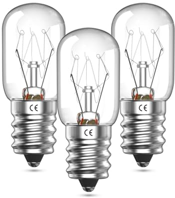 Klarlight Ampoule de Four E14 Blanc Chaud 2600K, 90LM, Dimmable, Résistante à 300 Degré, T20 E14 Petite vis Edison Ampoule four pour Four, Micro-ondes, Lampe à Sel, lot de 3