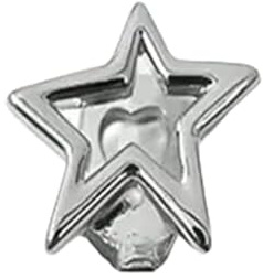 2 St Stjärntandprydnad, Hiphop-tandgrillar Ihåliga Stjärntandgrillar Med Enstaka Tand, Mode- Och Festsmycken För Män Och Kvinnor(Silver)