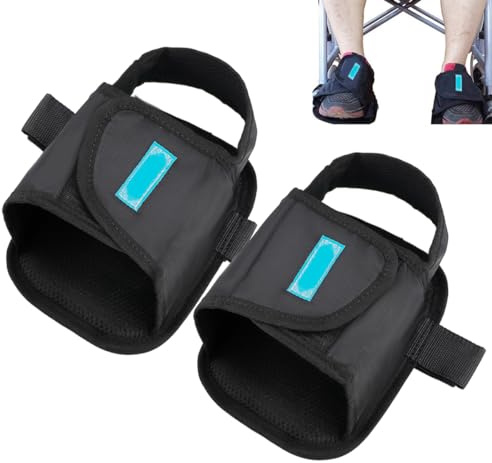 2 Piezas De Soporte For Zapatos Con Restricción Silla De Ruedas Correas Fijas Zapatos Correas De Seguridad Pies Restricción De Asiento De Silla De Ruedas Ajustable Y Fija Reposapiés(Black)
