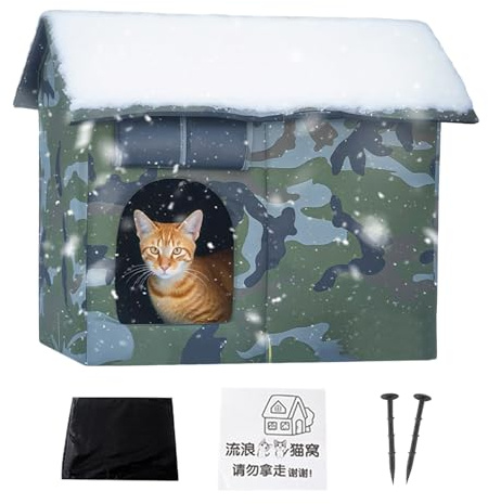 Zyntora Casas para Gatos al Aire Libre, térmico e Impermeable, casa para Gatos al Aire Libre para Invierno con Cubierta de Puerta extraíble, para Perro, Gatito, Pollo, Animal, Exterior, Patio