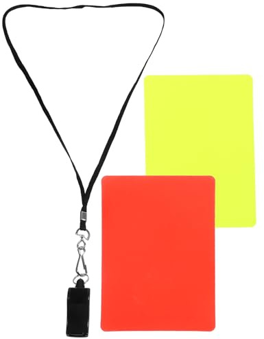 BESTonZON Set Cartes Arbitre Football Standard avec Cartons Rouge et Jaune Souples et Sifflet Sport pour Entraîneurs et Arbitres