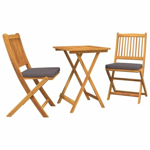 Genérico Set Bistro da Giardino 3 PCS Marrone Legno massello di Acacia,Marrone,18.4kg,42000952