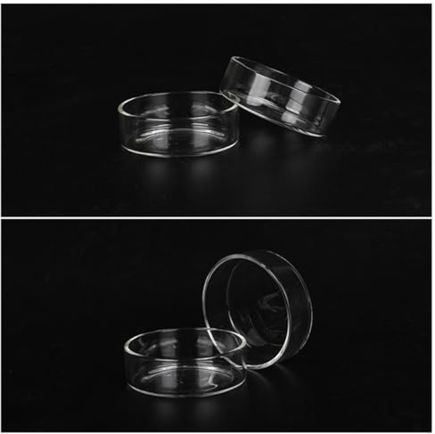 HOUDERCO Set de 5 Cuencos Redondos de Cristal para Alimentación de Camarones y Caracoles Ornamentales en Acuarios