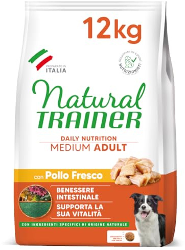 Natural Trainer Medium Cibo per Cani Adulti con Pollo - 12kg