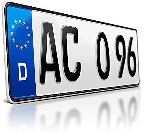 schildEVO 1 Kfz Kennzeichen | 400 x 110 mm | DIN-Zertifiziert – individuelles EU Wunschkennzeichen | PKW Nummernschild | kurzes Autokennzeichen | Auto-Schild | Fahrradträger & Anhänger | DHL-Versand