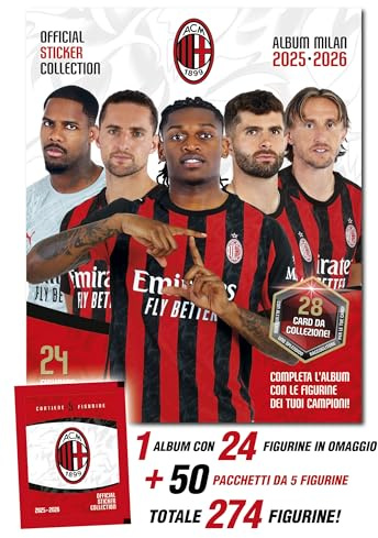 EURO PUBLISHING Album Figurine Milan 2025 - 2026 - Prodotto Ufficiale (+ 274 figurine)