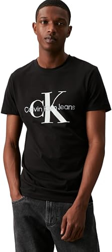 Calvin Klein Uomo T-Shirt Maniche Corte Core Monologo Slim Fit, Nero (CK Black), M