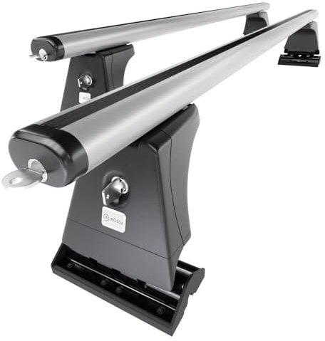 Mossa - Alu-Dachträger kompatibel mit VW Volkswagen Multivan T5 Van (2010-2015) - silbern Dachträger Dachgepäckträger - Montagepunkte 1