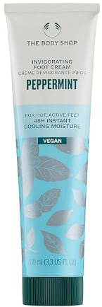 The Body Shop Peppermint Invigorating Foot Cream (1x 100ml), Cooling Foot Cream for Tired Feet, With Peppermint Essential Oil, Refreshing Moisturiser for Active Feet, Softens Dry Heels