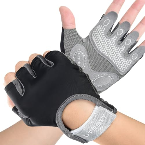 UTEBIT Guantes de Gimnasio para Mujer, Gym Guantes Transpirable Antideslizante con Protección Completa de Muñeca y Palma, para Ciclismo, Levantamiento de Pesas, Musculación, Fitness