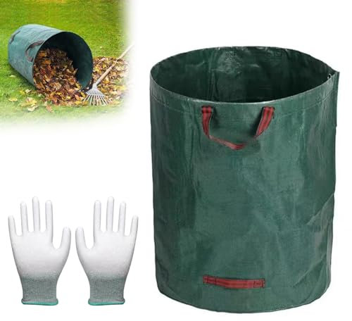 Gartensack Laubsack, Gartenabfallsack Stabil 120L Garten Rasensack, Gartensack, Gartensäcke für Gartenabfälle, Gartenabfallsäcke mit Griffen, für Gras Laub Hecke Gartenabfall Grünschnitt