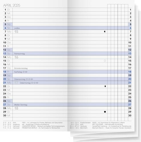 BRUNNEN Wochen-Ersatzkalendarium Mod. 740 2025 | 78×153 mm
