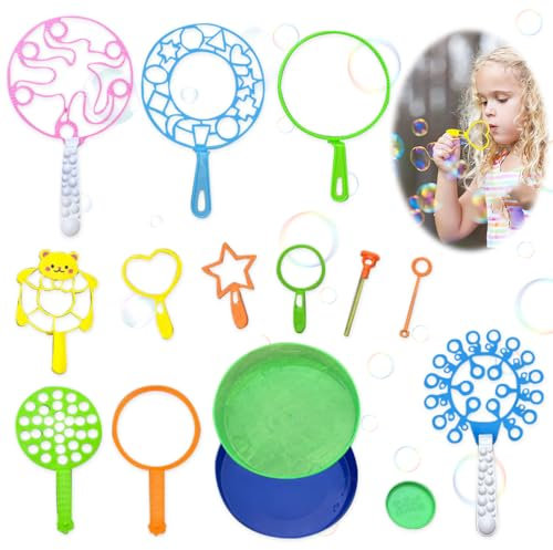 Riisoyu 15 Stück Seifenblasen Set für Kinder, Bunte Seifenblasen stäbe Buntes Seifenblasen Spielzeug perfekt für Kindergeburtstag Partys Hochzeit für alle Altersgruppen Menschen