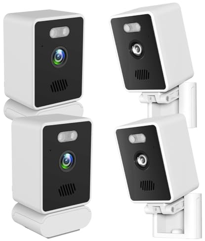 EVERSECU 2K Mini Indoor Corded Security Camera for Home, Night Vision, Pet Camera with Phone App, Motion Detection, 2-Way Audio, 2.4ghz WiFi Baby Monitor, Work with Alexa, Supports RTSP&ONVIF(4pack)