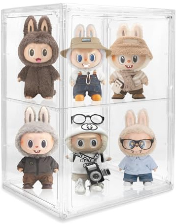 Yuecuu Vitrine en acrylique à 2 couches - Transparent - Étanche à la poussière - Pour objets de collection, modèles, jouets, figurines