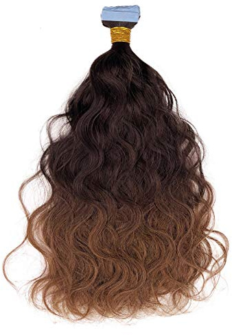FUIBEJAE Ruban dans les extensions de cheveux Vrais cheveux humains Fashian T3 / 6 Couleur Cheveux longs bouclés Grands Ondulés Bouclés Clip dans les extensions pour femmes, 40Pcs,28(70 cm)