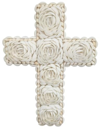 Villa Métisse Croix murale en Coquillages 30cm | Déco Bohème & Spirituelle