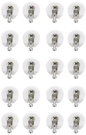 AUTSUPPL 100 Conectores Excéntricos para Muebles Blancos, Herrajes de Plástico y Aleación de Zinc para Conexión Estable de Paneles en Muebles y Armarios