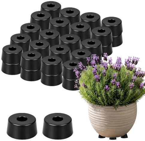 42 Pieds de Pots de Fleurs en Caoutchouc, Cales de Réhausse pour Jardinière | Supports de Drainage Coniques (28x14mm) pour Pots de Fleurs, Améliore la Circulation d'Air et l'Écoulement de l'Eau au Jardin