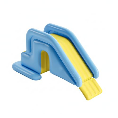BeVistoso Inflatable Pool Slide Light Blue Swimming with Foot Pump for Indoor Outdoor Backyard Fun, Easy Setup Storage