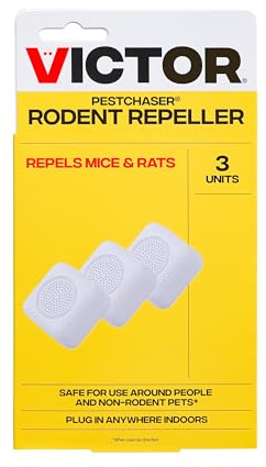 Victor PestChaser Indoor Ultrasonic Rodent Repellent with Nightlight - 3 Pack Rodent Repeller Mouse Deterrent Plug In Devices - Repels Mice Indoors - M753K