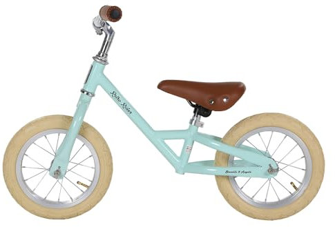 Bandits & Angels Metal Laufrad Retro Rider Mint ab 2,5 Jahren – Für Jungen und Mädchen – Mint Balance Bike – Verstellbarer Sattel 36 bis 44 cm – Luftreifen – Luxuriöse Griffe