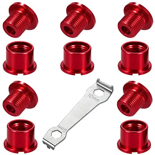 Kettenblattschrauben Kettenblatt-Schraube 7075 Aluminiumlegierung Kettenblatt Schrauben Doppel Kettenblattschrauben für Mountain MTB-Rennräder Straßenfahrräder Mountainbike Rennrad BMX Kurbelgarnitur