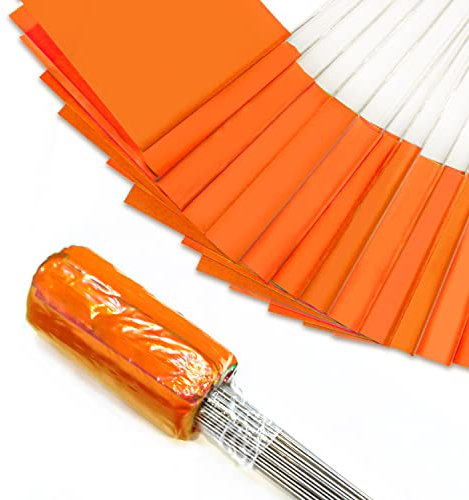 100 Pack Drapeau orange / 38 x 10 x 13 cm, drapeau de pelouse/paysage/mesure/irrigation,Utilisé avec le détecteur de distance.