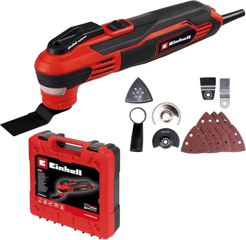 Einhell Multifunktionswerkzeug TE-MG 350 EQ (350 W, 22.000 bis 40.000 min^-1 Schwingzahl, LED-Licht, Schnellspannverschluss, inkl. Koffer und Zubehör)