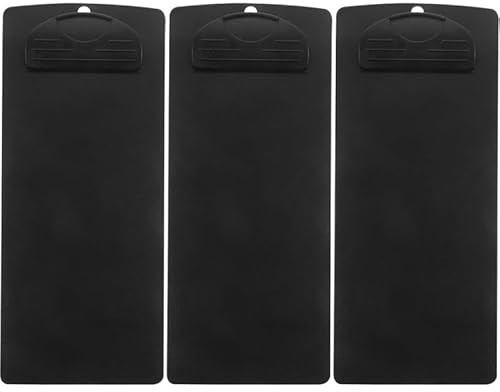 VILLFUL Lot de 3 dossiers de menu en plastique pour factures, dossiers de poche, dossiers de fichiers colorés, porte-bloc en fibres dures, porte-bloc de bureau, porte-bloc à dessin, clips de documents