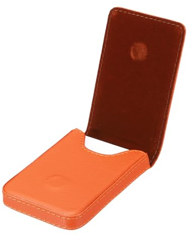 PATIKIL Visitkortshållare, PU-läder visitkortsficka smalt namnkort plånbok med magnetisk stängning för kontor kreditkort ID-organisation, orange