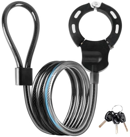 Lucchetto per Bicicletta Antifurto Monopattino Elettrico con 3 Chiavi 120cm/14mm Catena Bicicletta Antifurto per Bici MTB Monopattino Elettrico, E Scooter, Carrozzine, Moto, Cancelli, Recinzioni