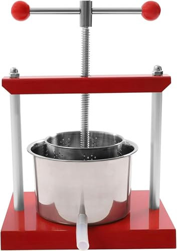 FUEPRFL Manuelles Obstweinpresse, 3L -Quetschmaschine Mit 0,8 -Galon -Ballmango, Fässer Für Saft, Gemüse, Wein, Olivenöl ~///////