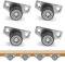 4Pcs Side Mount Casters, Castor Wheels, Furniture Castors, Silent Ball Bearing Low Profile Casters, TPE Caster for Plant Stand, Cabinet, Trolley (1 Inch Wheel)