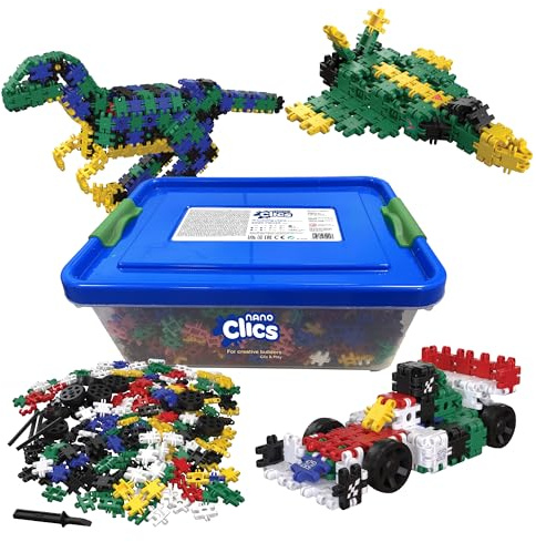 Nano Clics Creative Builders 2000, Konstruktionsleksak för Barn Åldern 8 och Uppåt, Kreativ Inlärningsleksak i 2000-delars Set, Byggklossar för Flickor och Pojkar, Hållbar Leksak