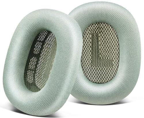 SOPROM Ear Pads Replacement for Airpods Max Over-Ear Headphones, Earpads Cushions with Durable Mesh Fabric, Softer Foam - Light Green